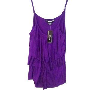 Zury ruffle spaghetti tissue top NWT